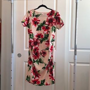 Pinkblush Maternity Peach Fitted Floral Dress